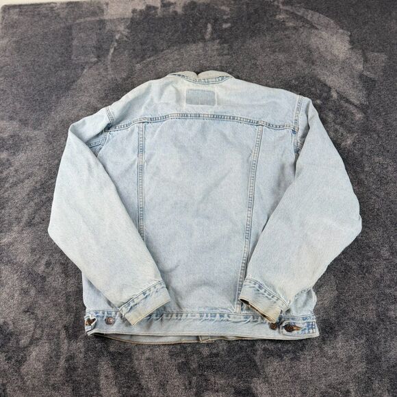 Vtg 90's Levi's Trucker Light Blue Denim Jean Jacket Men's L 70507 Distressed - Picture 10 of 13